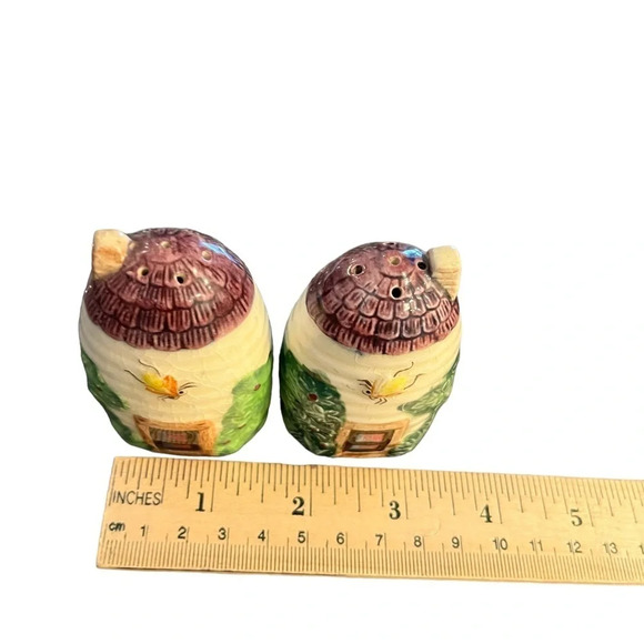 Vintage Beehive Salt Pepper Shakers Japan 1950s - Picture 10 of 11